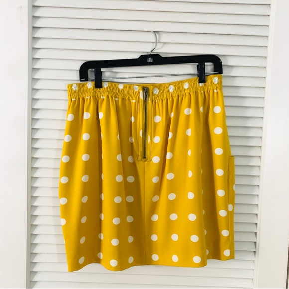 Halogen Yellow & White Polka Dot Skirt Pockets - Picture 3 of 7